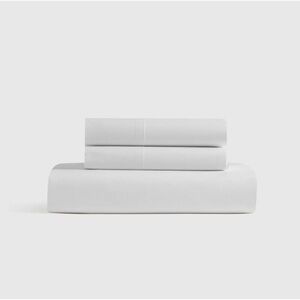QUINCE Classic Organic Percale Fitted Sheet Set King White 6708